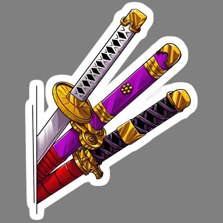 Zoro’s swords: Wado Ichimonji, Enma, Sandai Kitetsu Sticker